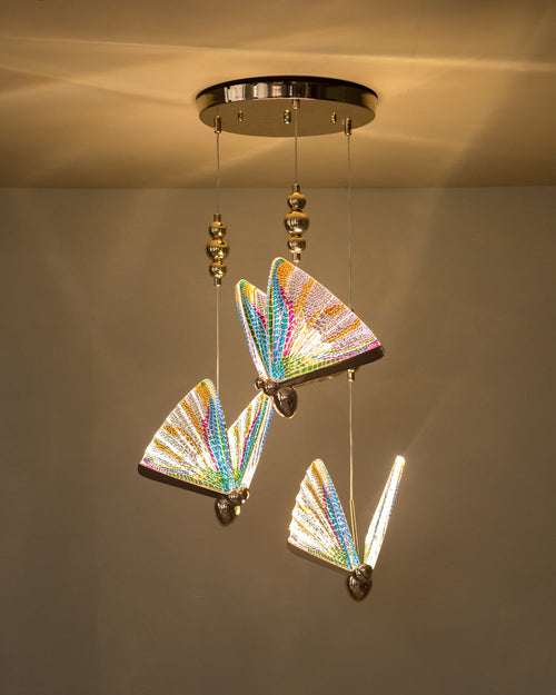 Butterfly Glass Pendant Light - Set of 3